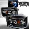 2008 Dodge Dakota   Black Halo Projector Headlights  W/LED'S