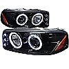 2003 Gmc Yukon  Gloss Black, Smoked Lens Halo Projector Headlights