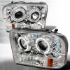 2003 Ford Super Duty   Chrome Halo Projector Headlights  W/LED'S