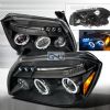 2008 Dodge Magnum   Black Halo Projector Headlights  W/LED'S