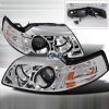 2002 Ford Mustang   Chrome Halo Projector Headlights  