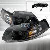 2002 Ford Mustang   Black Halo Projector Headlights  