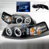 2002 Ford Mustang   Black Halo Projector Headlights  W/LED'S
