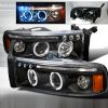 2000 Dodge Ram   Black Halo Projector Headlights  W/LED'S