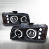 2003 Chevrolet Silverado   Black Halo Projector Headlights  W/LED'S