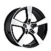 Chevrolet Camaro 2010-2012 20x8 5x4.75 +35 - Replica Wheel -  Black Machine Face With Cap 