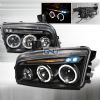 Dodge Charger 2005-2010 CCFL Halo LED  Projector Headlights - Black  