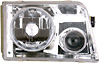 Ford Ranger 93-97 Projector Headlights with Chrome Housing/Clear Lens