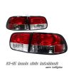 1995 Honda Civic  Hatchback Red / Clear Euro Tail Lights