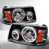Ford Ranger 2001-2004 Black Euro Headlights With Ccfl Halo'S 