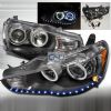 Mitsubishi Lancer 2008-2010 Dual CCFL Halo LED  Projector Headlights - Black  