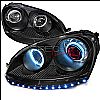 Volkswagen Golf  2005-2008 Black Ccfl Halo Projector Headlights Red Ion 