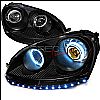 Volkswagen Golf  2005-2008 Black Ccfl Halo Projector Headlights Yellow Ion 