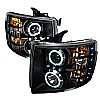 Chevrolet Silverado  2007-2010 Black Ccfl Halo Projector Headlights  