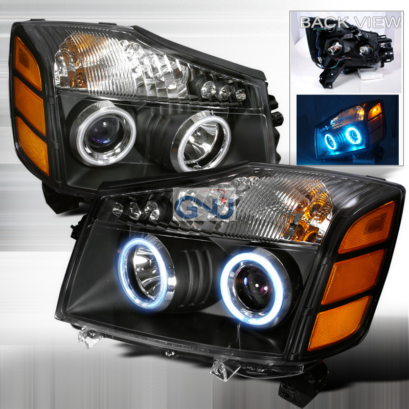 Black halo headlights nissan titan