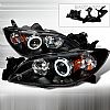 Mazda 3 2004-2007 Black Projector Headlights w/ Halo