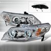 2010 Honda Civic   Chrome Ccfl Halo Projector Headlights  