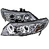 2011 Honda Civic   Chrome Ccfl Halo Projector Headlights  