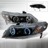 2011 Honda Civic   Black Ccfl Halo Projector Headlights  