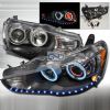 2009 Mitsubishi Lancer  Dual CCFL Halo LED  Projector Headlights - Black  