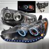 2010 Mitsubishi Lancer  Dual CCFL Halo LED  Projector Headlights - Black  