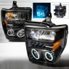 2009 Ford Super Duty   Black Ccfl Halo Projector Headlights  