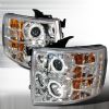 2009 Chevrolet Silverado   Chrome Ccfl Halo Projector Headlights  