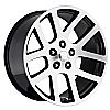 2001 Dodge Ram  22x10 5x5.5 +25.4 - SRT10 Replica Wheel -  Black Machine Face With Cap 