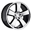 2009 Dodge Charger  20x10 5x115 +18 - SRT8 Replica Wheel - Black Machine Face With Cap 