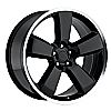 2006 Dodge Charger  20x9 5x115 +20 - SRT8 Replica Wheel - Black Machine Lip With Cap 