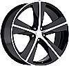 2009 Dodge Challenger  22x9 5x115 +18 - SRT8 Replica Wheel - Black Machine Face With Cap 