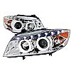 Bmw 3-Series E90 4 Door 2005-2008 Chrome Iced Halo Projector Headlights  W/LED'S