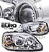 Honda Civic  1999-2000 Projector Headlights - Chrome Housing Clear Lens 