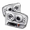 Ford Superduty/Excursion 1999-2004 White Housing Dual Halo Projector Headlights