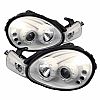 Dodge Neon 2000-2002 White Housing Dual Halo Projector Headlights