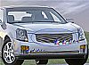 Cadillac CTS  2003-2007 Black Powder Coated Main Upper Black Aluminum Billet Grille