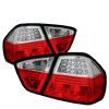 Bmw 3 Series 2006-2008 4dr Red Clear LED Tail Lights