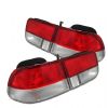 Honda Civic 1996-2000 2DR Red Clear Euro Style Tail Lights