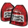 Honda Civic 1996-2000 3dr Red Clear LED Tail Lights