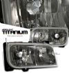 Cadillac Escalade 1999-2001  Titanium Euro Crystal Headlights