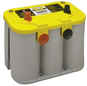 Optima Yellow Top Deep Cell Car Battery 12V, 750CCA Top Post &amp; Side ...