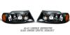 Lincoln Navigator 1998-2002  Black/amber Euro Crystal Headlights