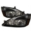 Honda Accord 2003-2006 Black Euro Crystal Headlights 