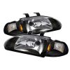 Honda Civic 1992-1995 Black Euro Crystal Headlights 