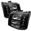 Chevrolet Silverado 2003-2006 Black Halo Euro Crystal Headlights W/ Bumper Lights Combo