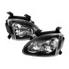 Honda Del Sol 1993-1997 Black Euro Crystal Headlights 