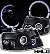 Ford Expedition  2003-2006 D-Halo Projector Headlights - Black Housing Clear Lens 