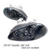 Honda del Sol 1993-1997 Black Housing One Peice Headlights