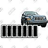 Jeep Liberty Sport, Limited 2002-2004 Chrome Front Grille Overlay 