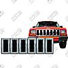 Jeep Cherokee Se, Laredo 1993-1998 Chrome Front Grille Overlay 